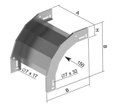 Valbocht 90° 100mm Metaal