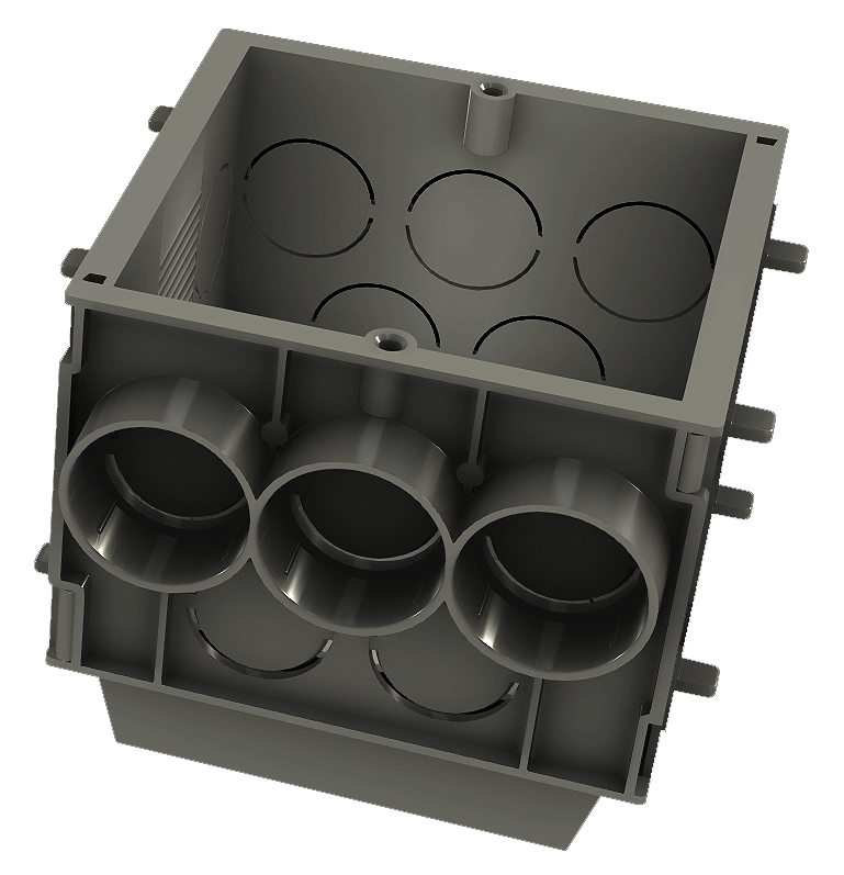 Inbouwdoos enkel 5cm diep - volle wand Zwart