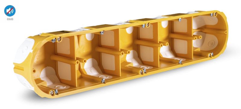 Inbouwdoos 5-voudig 50mm diep - holle wand Luchtdicht