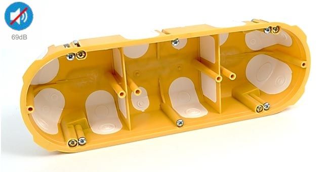 Inbouwdoos 3-voudig 50mm diep - holle wand Luchtdicht