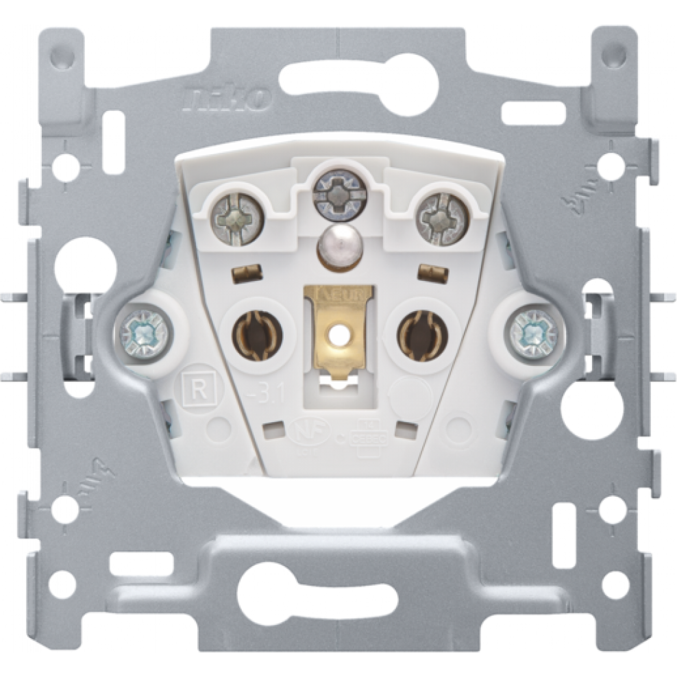 Sokkel stopcontact met penaarding - 28.5mm (schroefklemmen)