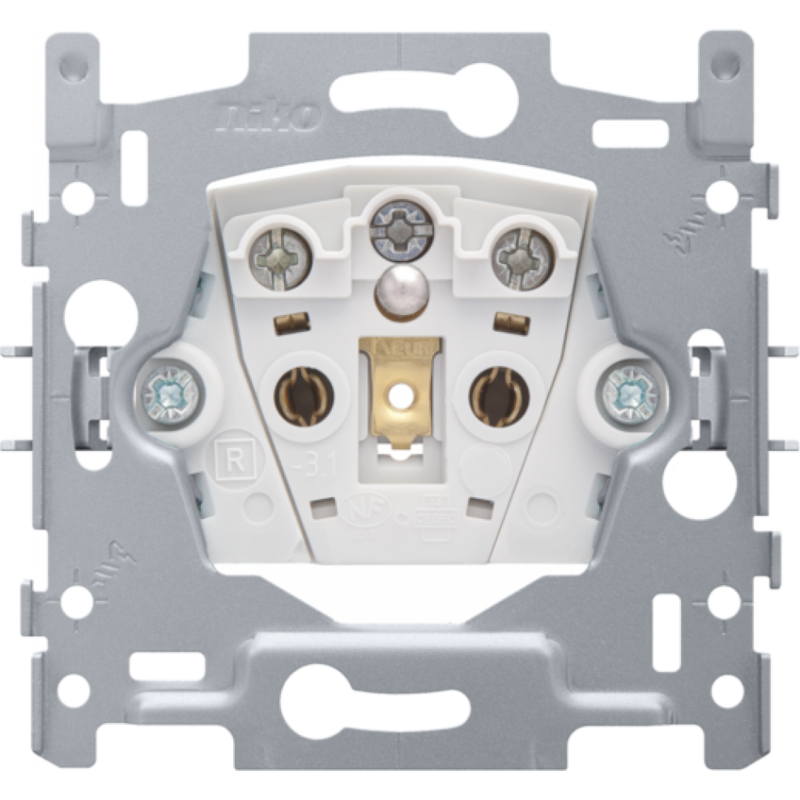 Sokkel stopcontact met penaarding - 28.5mm (schroefklemmen)