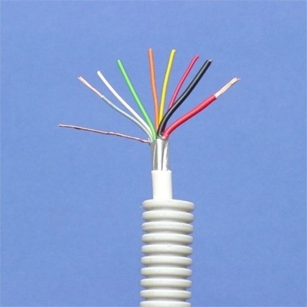 Buis flexibel alarmkabel 2x0.75 + 4x0.22mm² (per m)