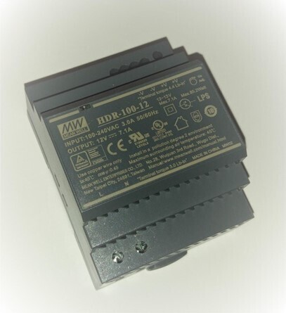 LED voeding 12Vdc 7,5A 90W 4mod