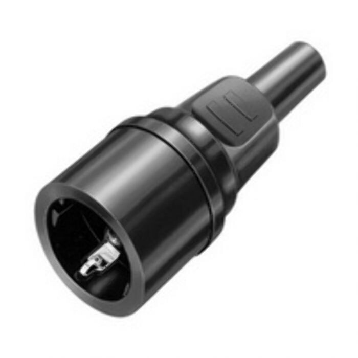 Stekker vrouwelijk 2p+A 16A Zwart rubber