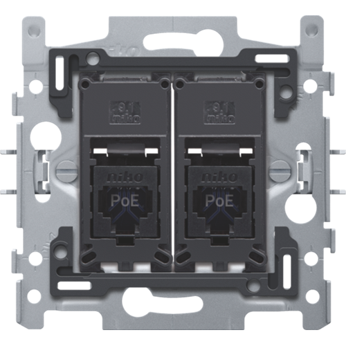 Sokkel 2x RJ45 UTP CAT6 POE