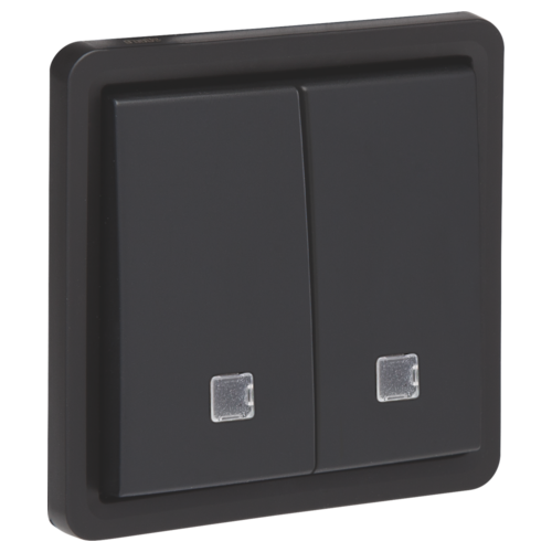 Hydro drukknop 2-voudig met lens 10A Black (Schroefklemmen) Hydro drukknop 2-voudig met lens 10A Black (Schroefklemmen)