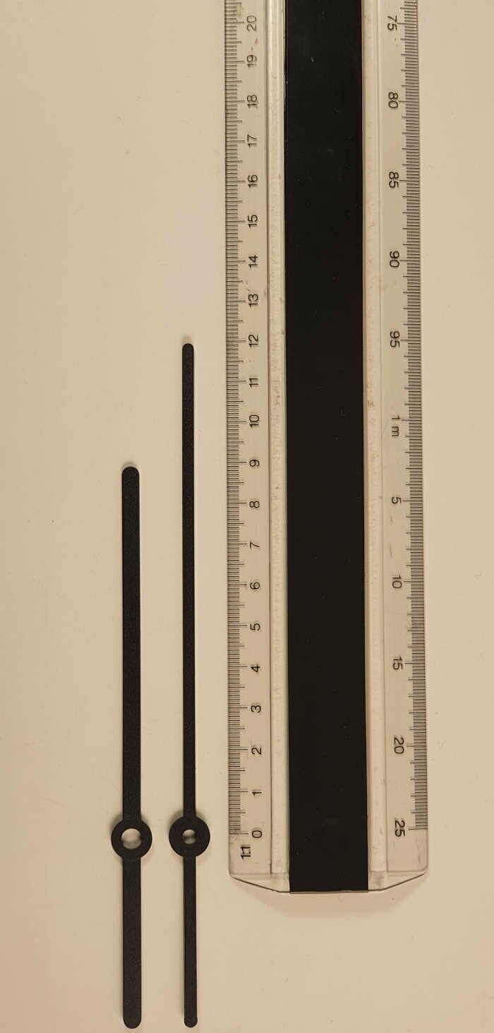 Rundschaft-Zeigerpaar Balkenform Kunststoff schwarz  - 120 mm
