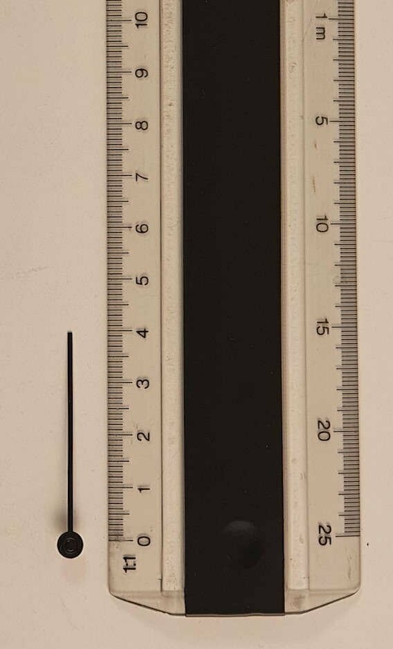 Sekundenzeiger aus Metall schwarz - 40 mm