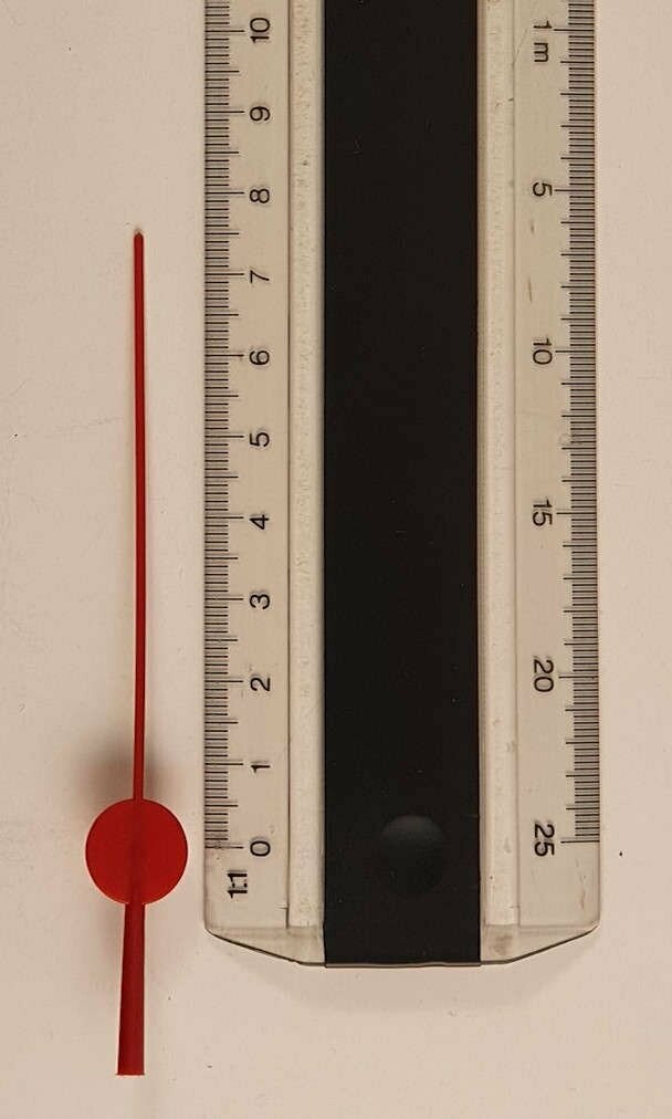 Sekundenzeiger aus Kunststoff rot - 75 mm