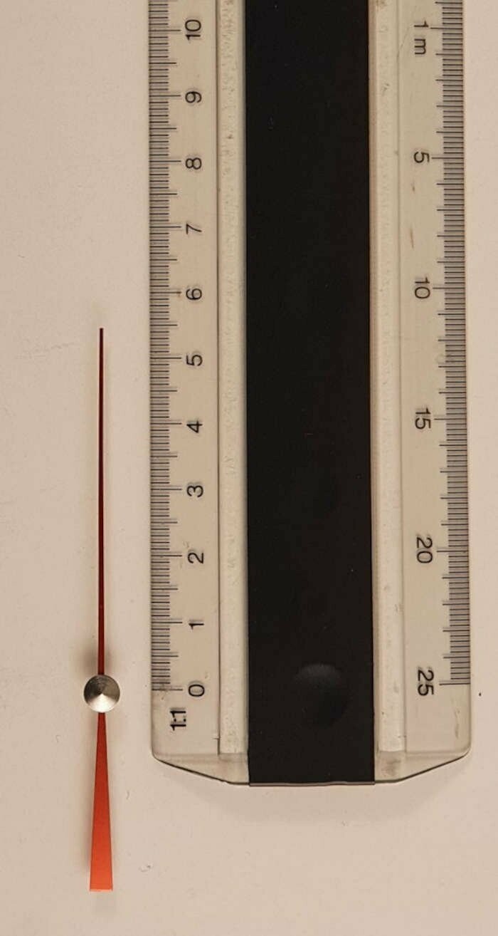 Sekundenzeiger aus Metall rot - 55 mm