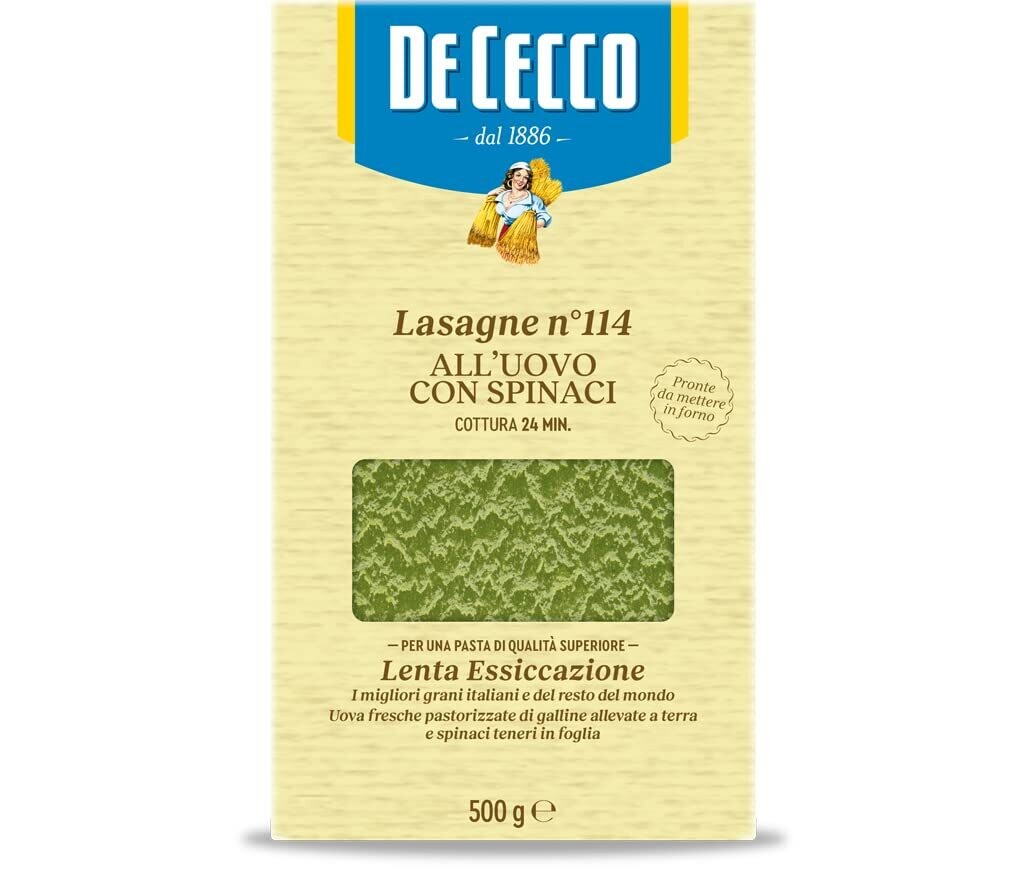 De Cecco Lasagne mit Spinat Nr. 114 500gr.