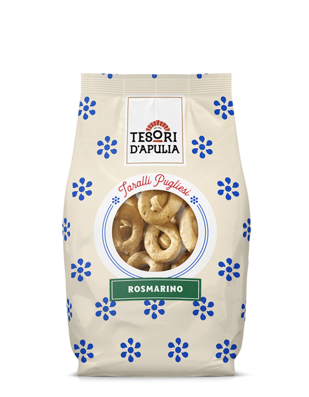 Tesori Taralli mit Rosmarin 400gr. Tesori Taralli mit Rosmarin 400gr.