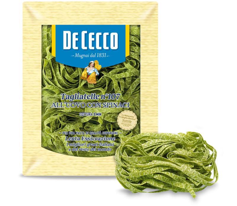 De Cecco Tagliatelle Nr. 107 mit Spinat 250gr.