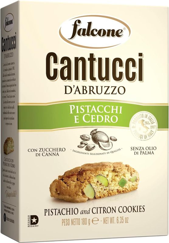 Falcone Cantuccini Pistacchi E Cedro 180gr. Falcone Cantuccini Pistacchi E Cedro 180gr.