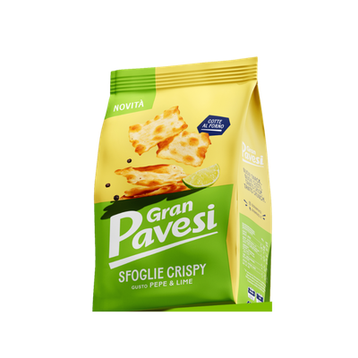 Gran Pavesi Sfoglie Crispy Pfeffer & Limone 150gr. Gran Pavesi Sfoglie Crispy Pfeffer & Limone 150gr.