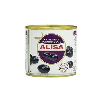 Alisa Schwarze Oliven ohne Kern 200gr. Alisa Schwarze Oliven ohne Kern 200gr.