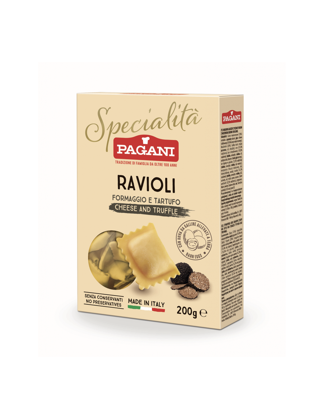 Pagani Ravioli mit Käse&Trüffel 200 gr. Pagani Ravioli mit Käse&Trüffel 200 gr.