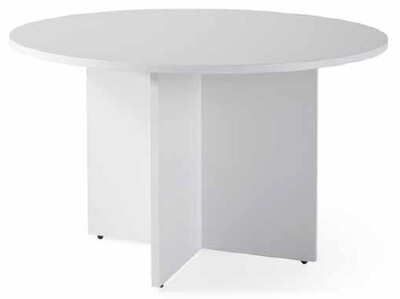 Mesa reuniones redonda COR de 110cm de diámetro color blanco.