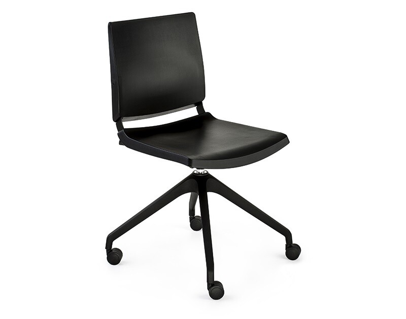 Silla Atenea Giratoria 4 Radios de Polipropileno con Ruedas.