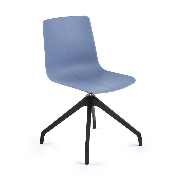 Silla Aitana de polipropileno con base giratoria de 4 radios.