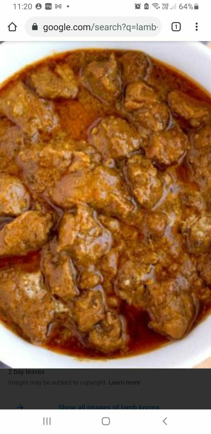 FRIDAY - LAMB KORMA WITH RICE