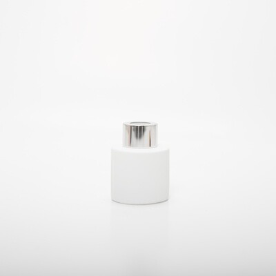 Parfumflesje cylinder wit met gouden schroefdop - 50 ml