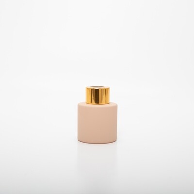 Parfumflesje rond blush met gouden schroefdop - 50 ml
