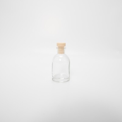 Luxe Flesje Transparant Met Naturel Dop - 50 Ml