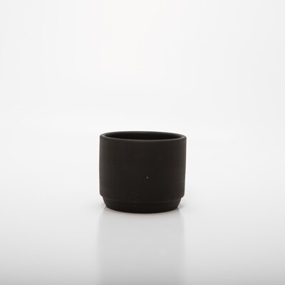 Bloempotje keramiek zwart - D7/H6 cm