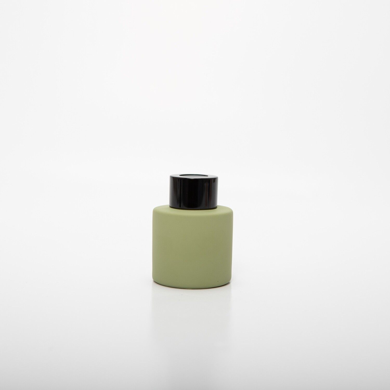 Parfumflesje zijdegroen met zwarte schroefdop -50 ml