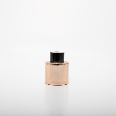 Parfumflesje cylinder rose gold met zwarte schroefdop - 50 ml