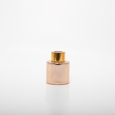 Parfumflesje cylinder rose gold met gouden schroefdop - 50 ml