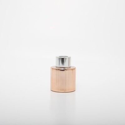 Parfumflesje cylinder rose gold met zilveren schroefdop - 50 ml