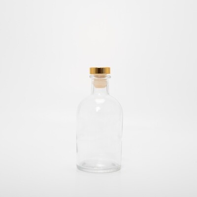 Luxe Fles Transparant Met Gouden Dop - 250 Ml