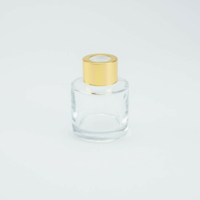 Parfumflesje cylinder met gouden schroefdop - 50 ml