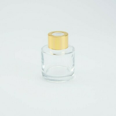 Parfumflesje cylinder met gouden schroefdop - 50 ml