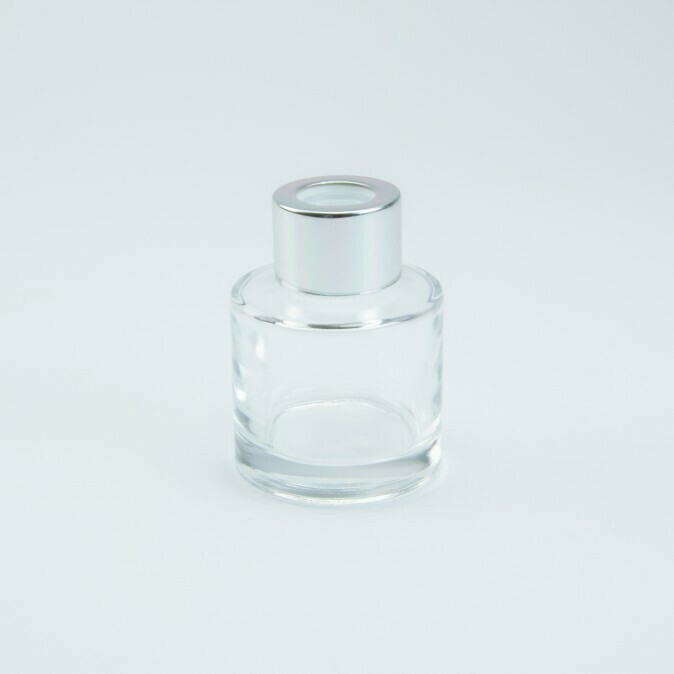 Parfumflesje cylinder met zilveren schroefdop - 50 ml