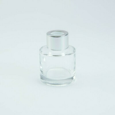 Parfumflesje cylinder met zilveren schroefdop - 50 ml