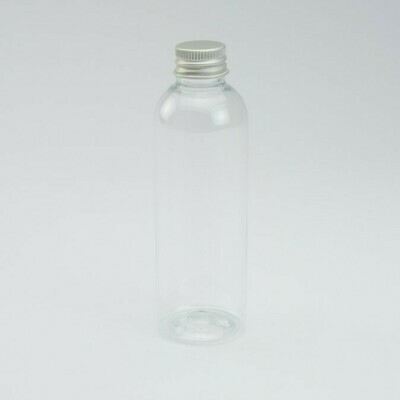 Cylinder PET flesje met aluminium schroefdop - 100ml
