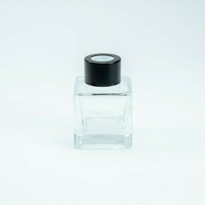 Parfumflesje vierkant met zwarte schroefdop - 50 ml