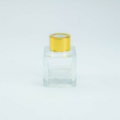 Parfumflesje vierkant met gouden schroefdop - 50 ml
