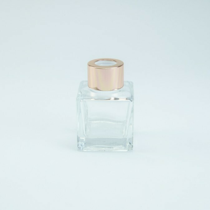 Parfumflesje vierkant met "rose gold" schroefdop - 50 ml