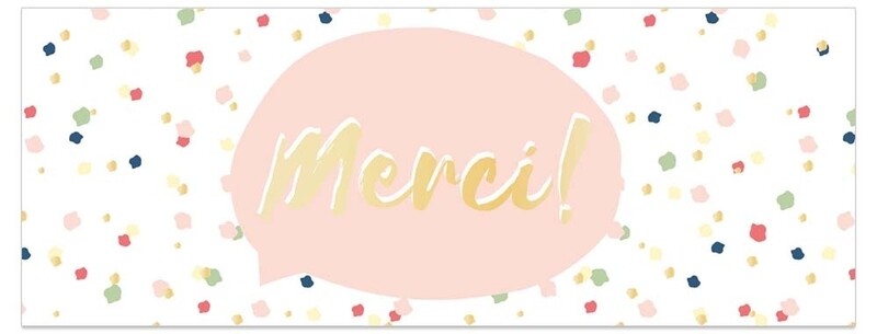 Card Moments Merci confetti 21x8