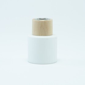 Parfumflesje cylinder wit houten dop - 50ml