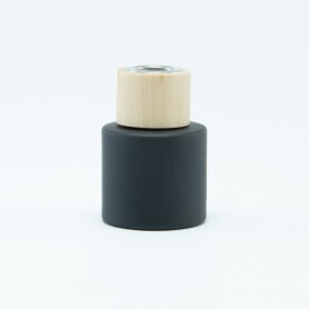 Parfumflesje cylinder zwart houten dop - 50ml