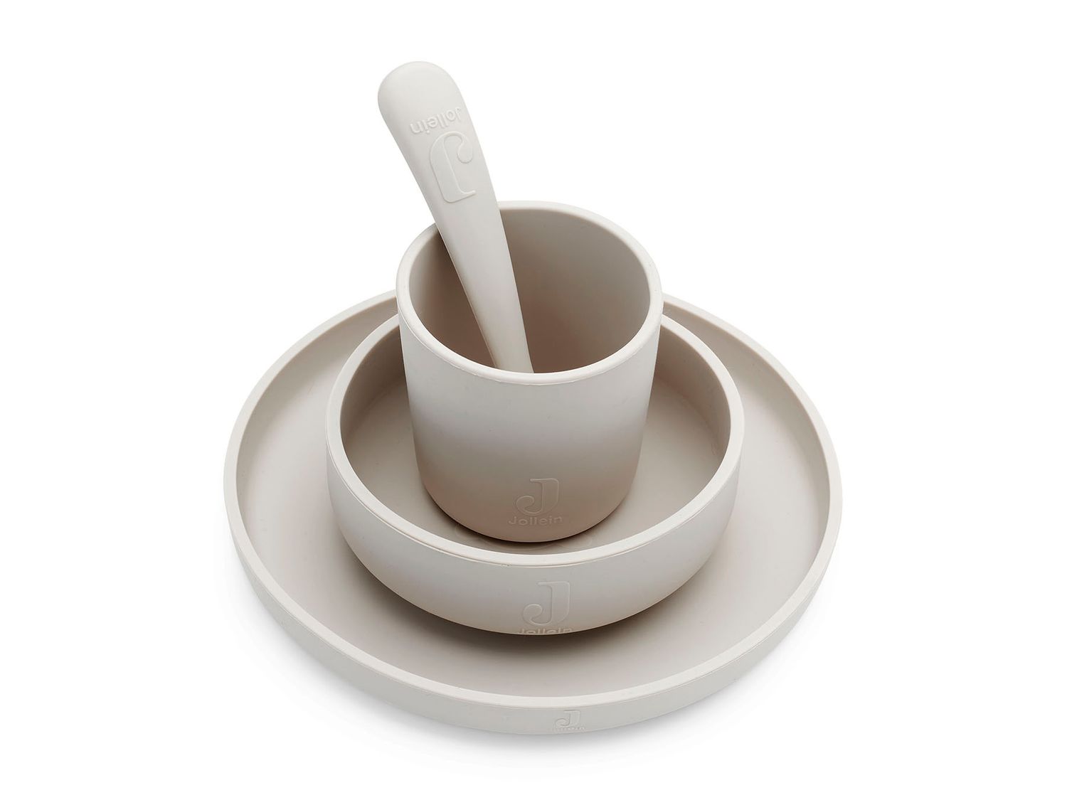 Siliconen servies - 4-delig - Nougat