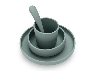 Siliconen servies - 4-delig - Ash Green