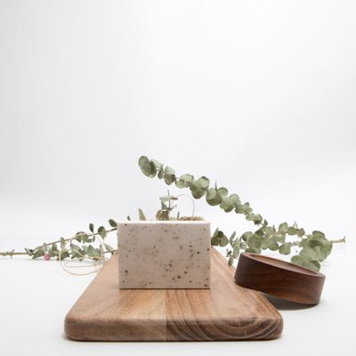 Zeepje wit gespikkeld 100g - 80x58x22 mm