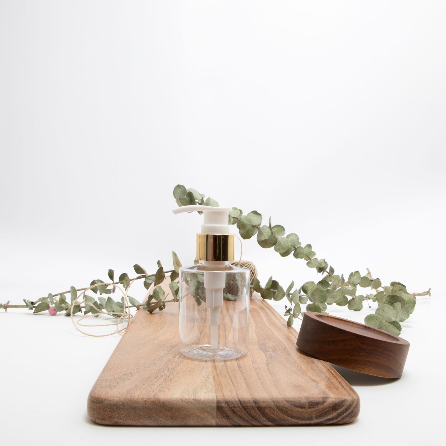 Zeepdispenser cylinder transparant/goud - 100 ml